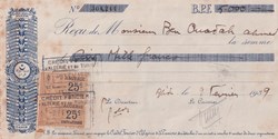 Crédit Foncier Algérie Tunisie chèque 5000 Francs 1939