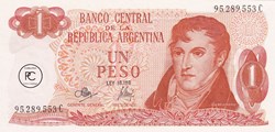 1972 Pick287a.4 1 $L - Peso ley argentin Unc