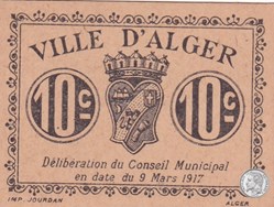 Ville d'Alger- 9/3/1917 10 Centimes Beige (10)