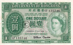 1959 Pick324 Ab.4 1 HK$ - Dollar de Hong Kong Unc (2)