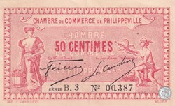 142-8- 29/12/1917 Philippeville 50 Centimes Cdc Série B3