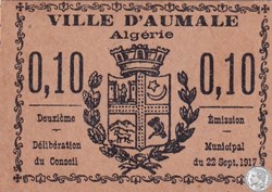 AUMALE  4 - 0,10 franc  1917