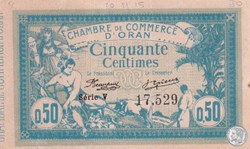141-4 -10/11/1915 Oran 50 Cts - Série V - Cdc