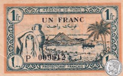 1943 Pick55 1 F - Franc tunisien TTB