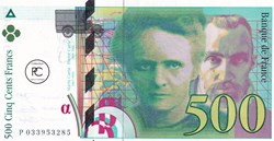 1995 Pick160a.2 500 ₣ - Franc français Unc