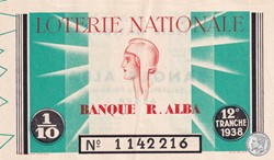 Loterie Algérienne 1/10éme 12eTranche 1938