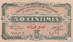 140-6- 7/11/1916 Constantine 50 Centimes Cdc Séries H8