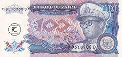 1988  Pick33a   100 Ƶ - Zaïre zairéen  Unc