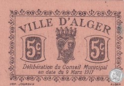Ville d'Alger- 9/3/1917 5 Centimes Beige (2)
