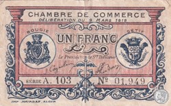 139-6- 9/3/1918 Bougie Sétif 1 Franc Cdc Séries A.103