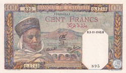 1942 Pick88 895 100 Franc algérien Unc
