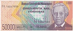1989 Pick 161 50.000 Córdobas Banco Central de Nicaragua Unc