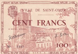 100 Francs Ville de St OMER 1940 Unc
