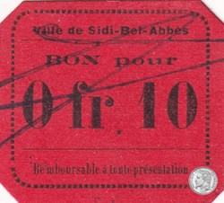 Sidi-Bel-Abbès 8a 0,10 franc - 1916