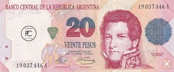 1992 Pick343a 20 $ - Peso argentin Unc