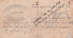 * Béni-Saf 13 - 2 francs annulé - 25/08/1915