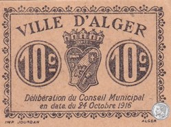 Ville d'Alger-24/10/1916 10 Centimes Beige (1)