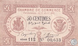 139-1- 17/4/1915 Bougie Sétif 50 cts Cdc Séries 112