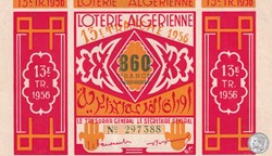 Loterie Algérienne   13éme Tranche 1956