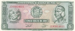5 Soles de Oro  Banco Central de Reserva del Perú  24.05.1973 Unc Pick 99c