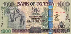 2008 Pick43c 1 000 Sh - Shilling ougandais Unc