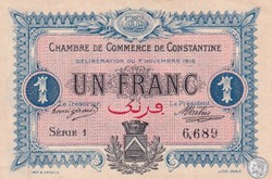 140-10- 7/11/1916 Constantine 1 Franc  Cdc Séries 1