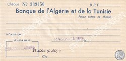 Carnet de chèques  BANQUE DE D'ALGERIE et de la TUNISIE  rare filigrane Lion