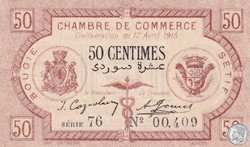139-1- 17/4/1915 Bougie Sétif 50 cts Cdc Séries 76