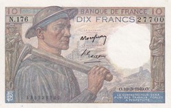 1949 Pick 99f 10 Francs Mineur Unc