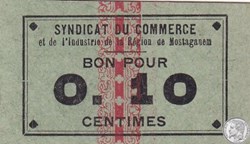 MOSTAGANEM 5 1916 10 Centimes vert (1)