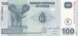 2007 Pick98a 100 FC - Franc congolais Unc