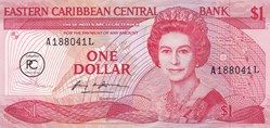 1985  Pick17l  1 EC$ - Dollar des Caraïbes orientales  Unc