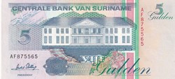5 Gulden Centrale Bank van Suriname 01 12 1996 Unc Pick 136b