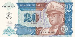 1993  Pick56  20 NZ - Nouveau zaïre zaïrois  Unc