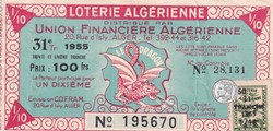 Loterie Algérienne 1/10éme 31éme Tranche 1955
