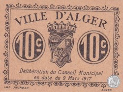 Ville d'Alger- 9/3/1917 10 Centimes Beige (9)