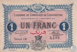 140-10- 7/11/1916 Constantine 1 Franc Cdc Séries 19