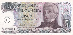 1983 Pick312a.1 5 $a - Peso argentin Unc