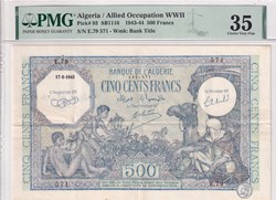 Pick93 500 Francs Type vert 17-6-1943 PMG 35