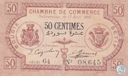 139-1- 17/4/1915 Bougie Sétif 50 cts Cdc Séries 64