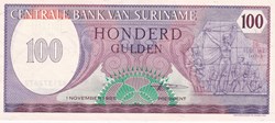 100 Gulden Centrale Bank van Suriname 01.11.1985 Unc Pick 128b