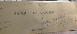 Carnet de chèques  BANQUE DE D'ALGERIE rare filigrane doubles