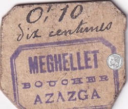 AZAZGA, MEGHELLET  Boucher  0,10(F) - 10 centimes carton