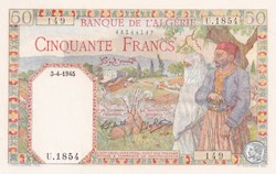 1945 Pick12 50 Franc algérien 149 Unc