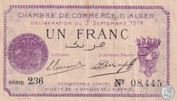 137-1 -3/9/1914 Alger 1 Franc Cdc. (4)