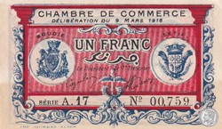 139-6- 9/3/1918 Bougie Sétif 1 Franc Cdc Séries A.17