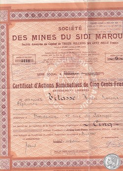 Société des Mines de sidi Marou Algérie