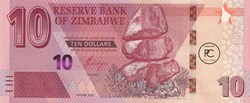 2020 Pick103a 10 Z$ - Dollar du Zimbabwe Unc