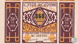 Loterie Algérienne  31éme Tranche 1956