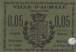 AUMALE  3 - 0,05 franc  1917
